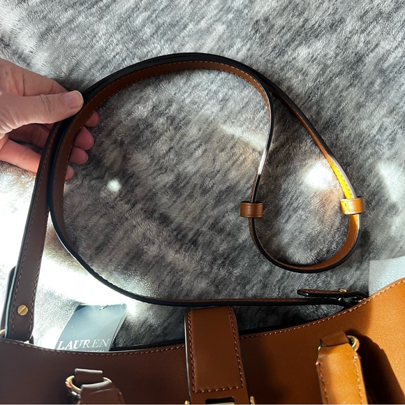 LAUREN BY RALPH LAUREN TAN SHOULDER BAG CROSSBODY LOGO - Picture 15 of 15